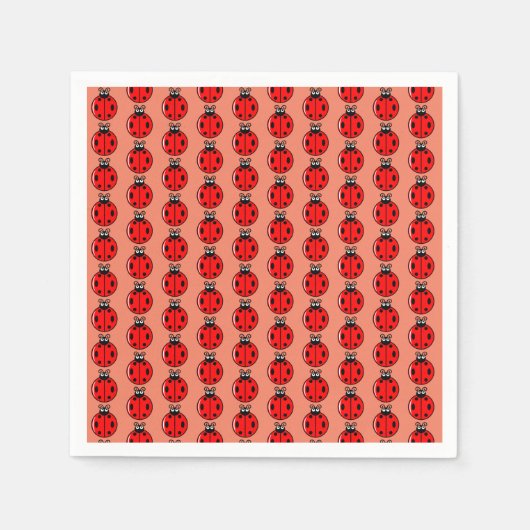 Drie kleine ladybugs - standaard cocktail servet (Voorkant)