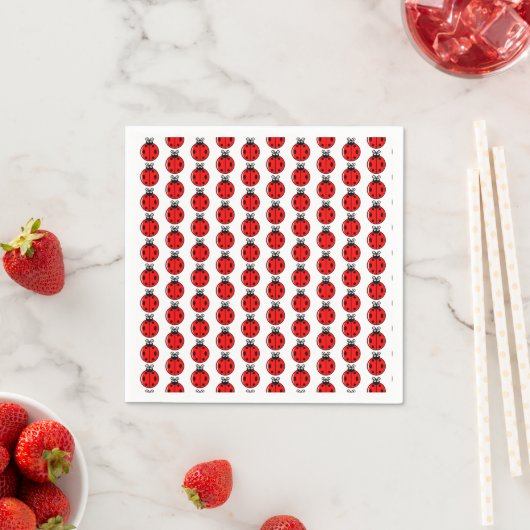 Drie kleine ladybugs - standaard cocktail servet (Insitu)