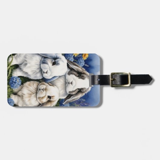 Drie kleine luipkonijnen bagagelabel (Voorkant horizontaal)