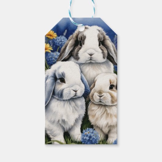 Drie kleine luipkonijnen cadeaulabel (Voorkant)