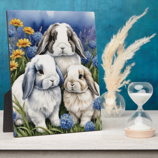 Drie kleine luipkonijnen fotoplaat (Zijkant)