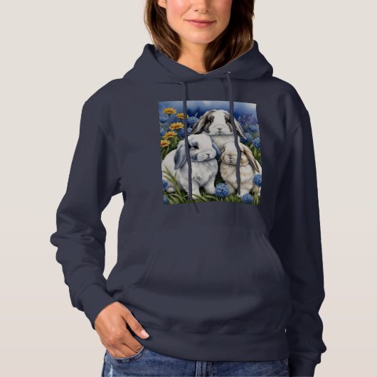 Drie kleine luipkonijnen hoodie (Voorkant)