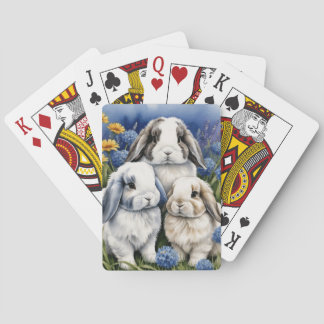 Drie kleine luipkonijnen pokerkaarten
