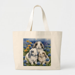 Drie kleine luskonijntjes grote tote bag