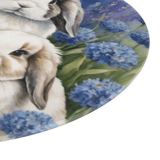 Drie kleine luskonijntjes snijplank (Hoek)