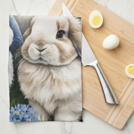 Drie kleine luskonijntjes theedoek (Quarter Fold)