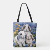 Drie kleine luskonijntjes tote bag (Achterkant)
