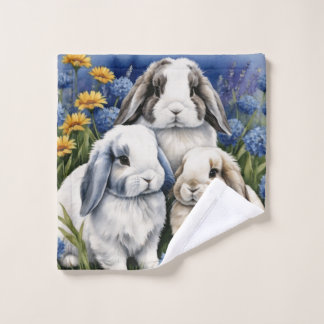 Drie kleine luskonijntjes washandje