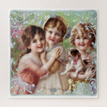 Drie Kleine Meisjes en een Dog  Druk