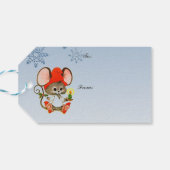 Drie kleine muizen versieren boom vakantie cadeau cadeaulabel (Achterkant Horizontaal)