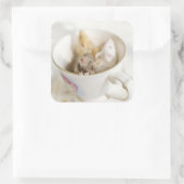 Drie kleine muizen vierkante sticker (Tas)