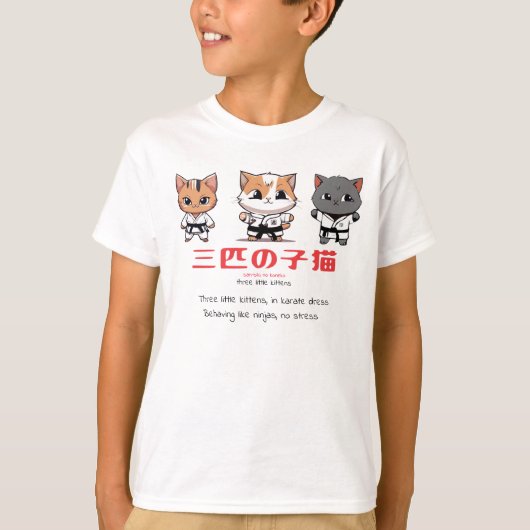 Drie Kleine Ninja Katties T-shirt (Voorkant)