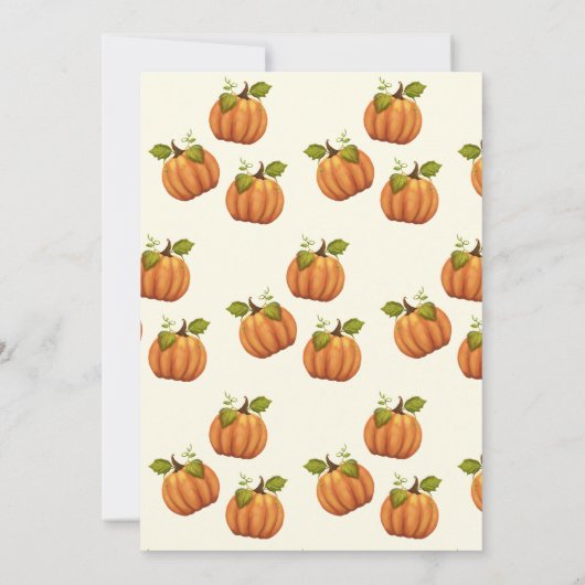 Drie kleine pompoenen drieling Herfst Baby shower Kaart (Achterkant)