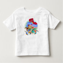Drie kleine Raptors en T-Rex Toddler T-Shirt