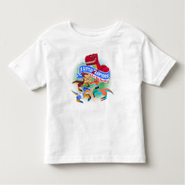 Drie kleine Raptors en T-Rex Toddler T-Shirt