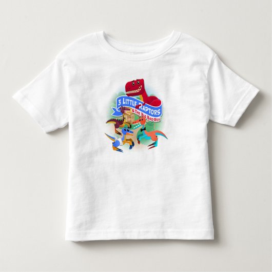 Drie kleine Raptors en T-Rex Toddler T-Shirt (Voorkant)