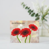 Drie Kleine Rode Gerbera's Ansichtkaart Briefkaart (Staand voorkant)