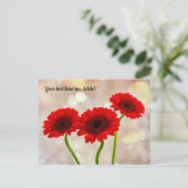 Drie Kleine Rode Gerberas Briefkaart (Staand voorkant)