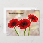 Drie Kleine Rode Gerberas Briefkaart (Voorkant / Achterkant)