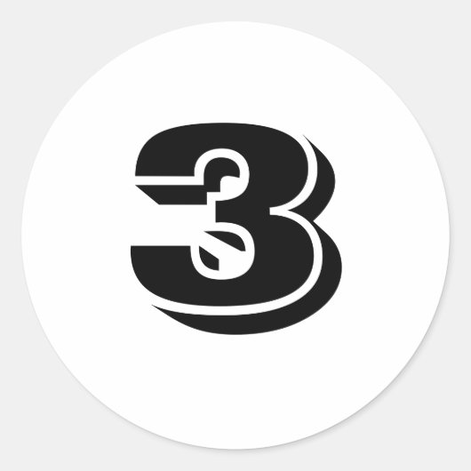 Drie kleine ronde witte aantalstickers door Janz Ronde Sticker (Voorkant)