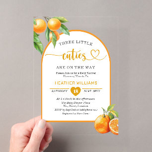 Drie kleine schatten zijn op komst Baby Shower Acryl Uitnodigingen