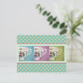 Drie kleine Teacups Briefkaart (Staand voorkant)