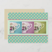 Drie kleine Teacups Briefkaart (Voorkant / Achterkant)
