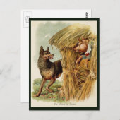 Drie kleine Varkens Big Bad Wolf,  Fairy Tale Briefkaart (Voorkant / Achterkant)