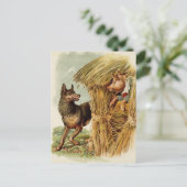 Drie kleine Varkens Big Bad Wolf,  Fairy Tale Briefkaart (Staand voorkant)
