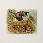 Drie kleine Varkens Big Bad Wolf,  Fairy Tale Legpuzzel (Horizontaal)