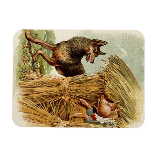 Drie kleine Varkens Big Bad Wolf,  Fairy Tale Magneet (Horizontaal)