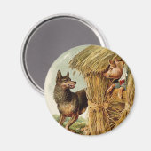 Drie kleine Varkens Big Bad Wolf,  Fairy Tale Magneet (Voorkant / Achterkant)