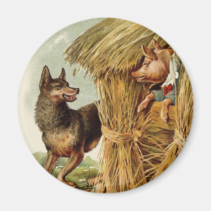 Drie kleine Varkens Big Bad Wolf,  Fairy Tale Magneet