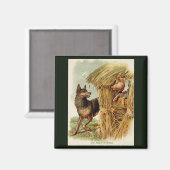 Drie kleine Varkens Big Bad Wolf,  Fairy Tale Magneet (Voorkant / Achterkant)