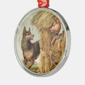 Drie kleine Varkens Big Bad Wolf,  Fairy Tale Metalen Ornament (Links)