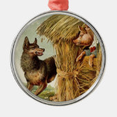 Drie kleine Varkens Big Bad Wolf,  Fairy Tale Metalen Ornament (Voorkant)