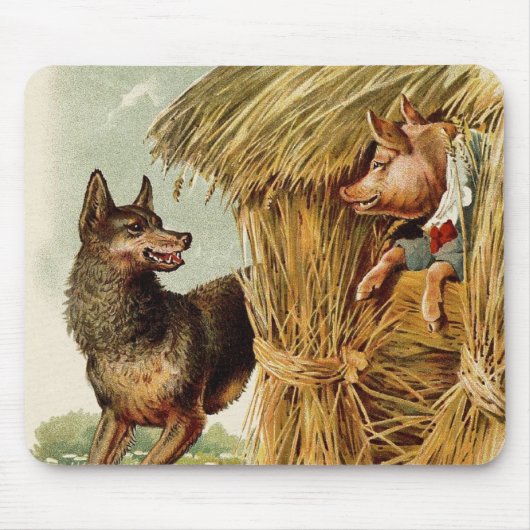 Drie kleine Varkens Big Bad Wolf,  Fairy Tale Muismat (Voorkant)