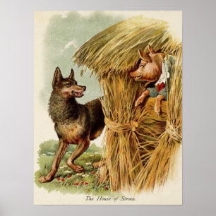 Drie kleine Varkens Big Bad Wolf,  Fairy Tale Poster