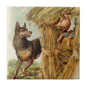 Drie kleine Varkens Big Bad Wolf,  Fairy Tale Tegeltje (Voorkant)