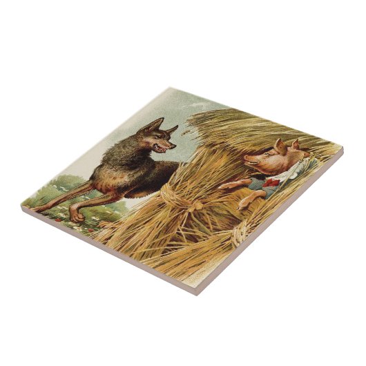 Drie kleine Varkens Big Bad Wolf,  Fairy Tale Tegeltje (Zijkant)