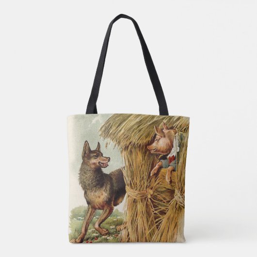 Drie kleine Varkens Big Bad Wolf,  Fairy Tale Tote Bag (Achterkant)