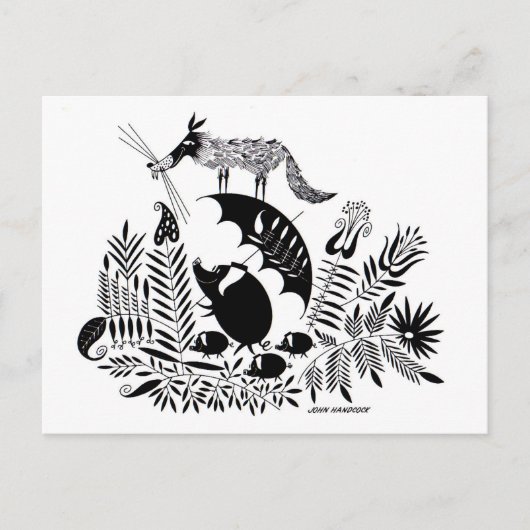 Drie kleine varkens briefkaart (Voorkant)