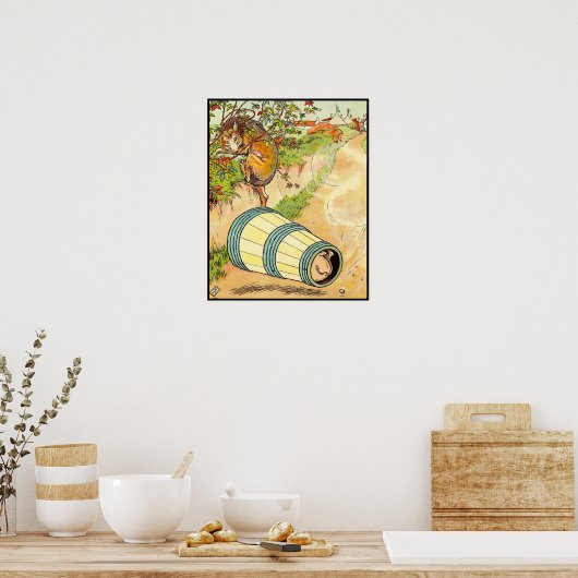 Drie kleine Varkens: De Wolf was bang Poster (Keuken)