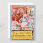 Drie kleine Varkens die wolf koken, feiale tale Kaart (Voorkant / Achterkant)