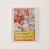 Drie kleine Varkens die wolf koken,  feiale tale Legpuzzel (Verticaal)