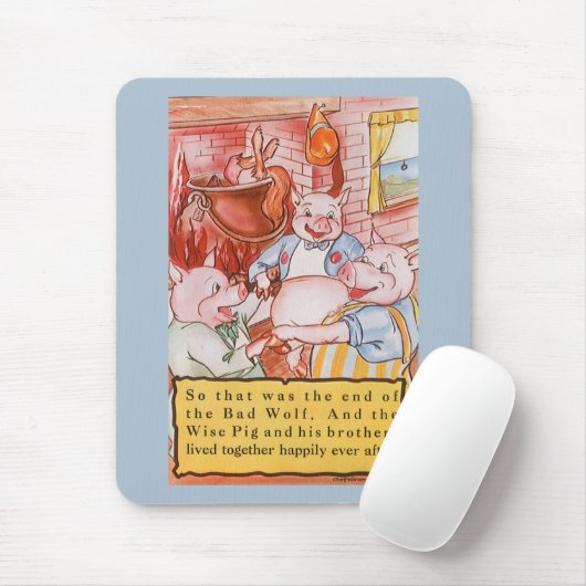 Drie kleine Varkens die wolf koken,  feiale tale Muismat (Met muis)