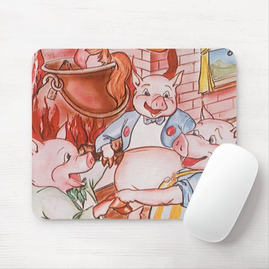 Drie kleine Varkens die wolf koken,  feiale tale Muismat (Met muis)