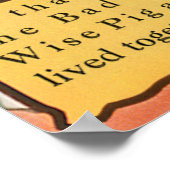 Drie kleine Varkens die wolf koken,  feiale tale Poster (Hoek)