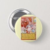 Drie kleine Varkens die wolf koken,  feiale tale Ronde Button 5,7 Cm (Voorkant /achterkant)