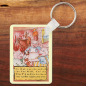 Drie kleine Varkens die wolf koken, feiale tale Sleutelhanger (Achterkant)